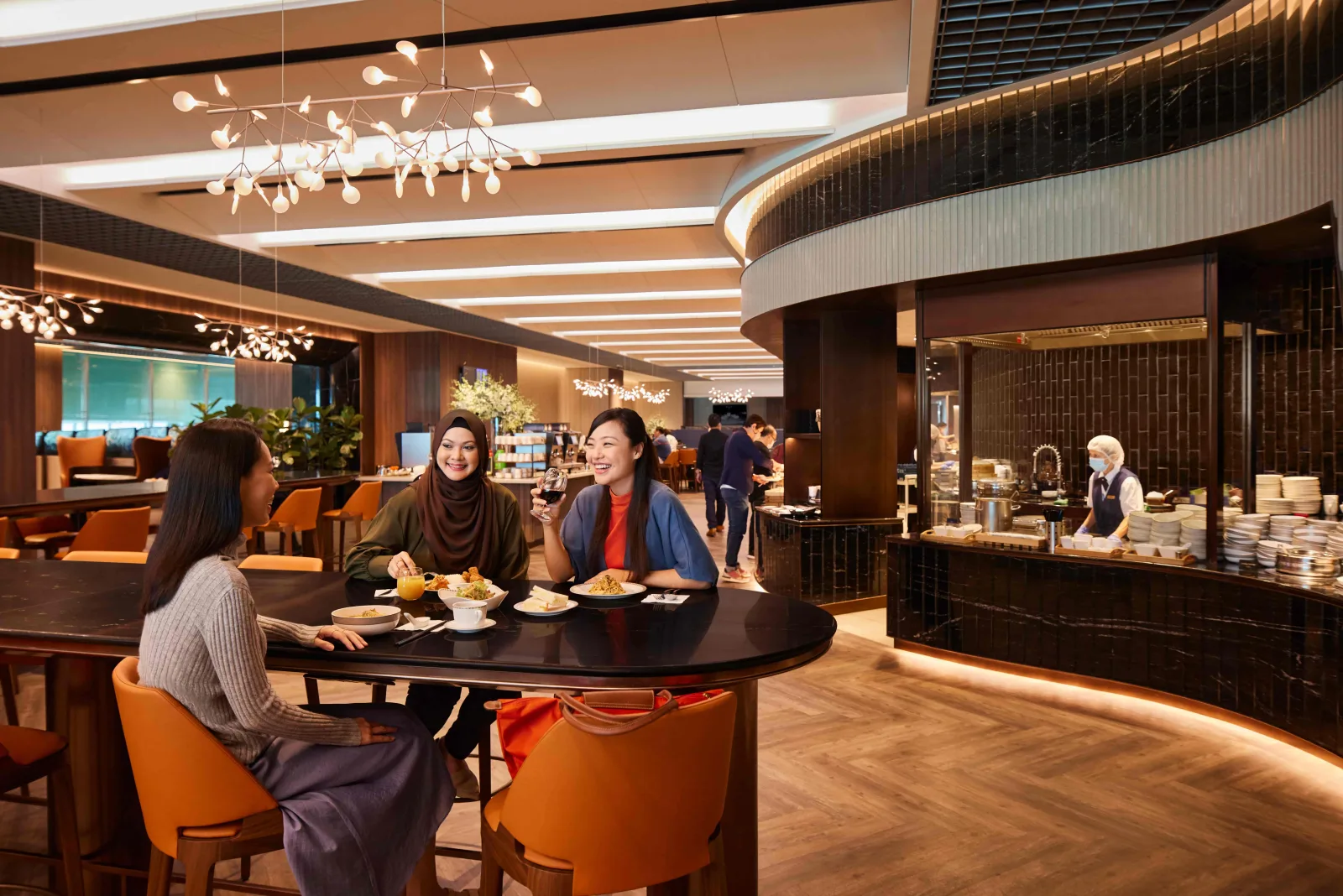 Singapore Airlines KrisFlyer Gold lounge dining hall, a sweet-spot example of where premium award space still delivers value.