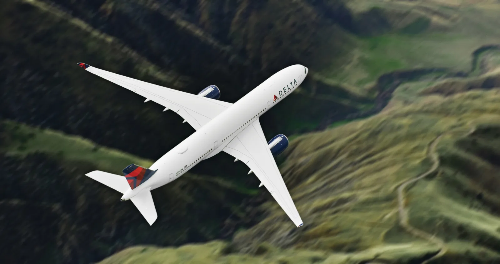 Delta Air Lines Airbus A350-900 cruising, illustrating the dynamically-priced inventory behind modern award searches.