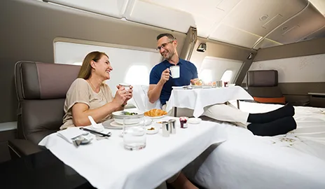 Singapore Airlines Suites cabin, a textbook example of when buying miles with a hard redemption target makes sense.