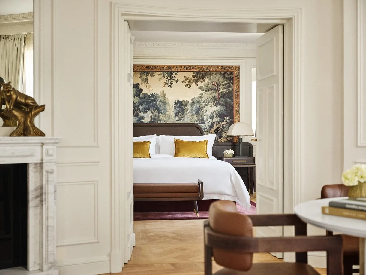 Suite at The Palace, a Luxury Collection hotel in Madrid, illustrating a hotel status-match upgrade outcome at Marriott Bonvoy.