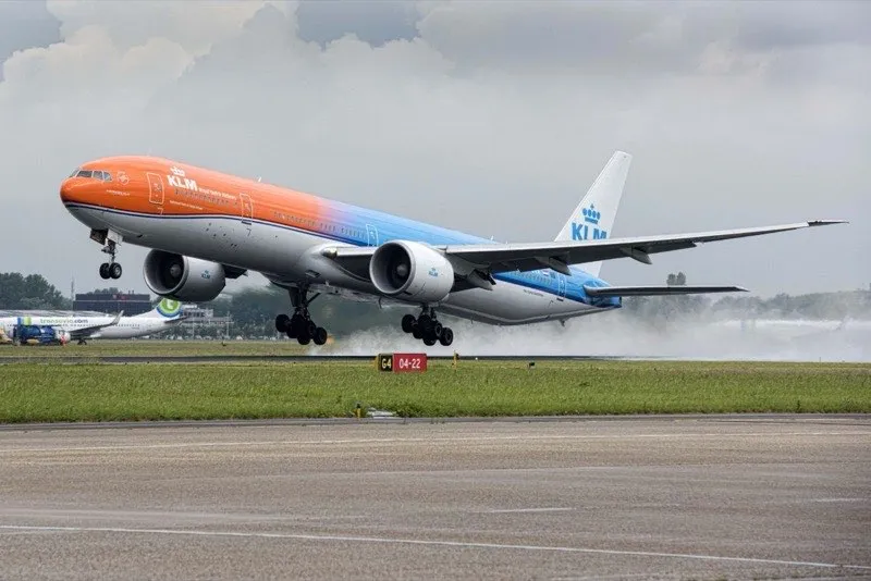 KLM Boeing 777 in Orange Pride livery, representative image for Flying Blue guide