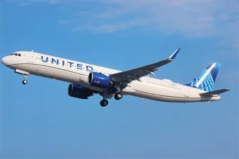 United Airlines Airbus A321neo, representative image for MileagePlus programme guide